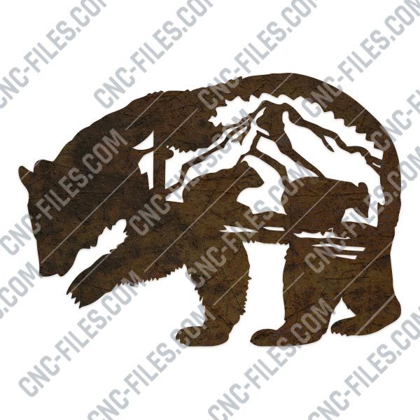 Mother bear design files - DXF SVG EPS AI CDR