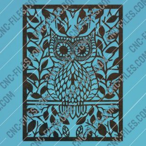 Owl leaves design files - DXF SVG EPS AI CDR