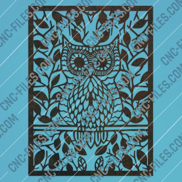 Owl leaves design files - DXF SVG EPS AI CDR