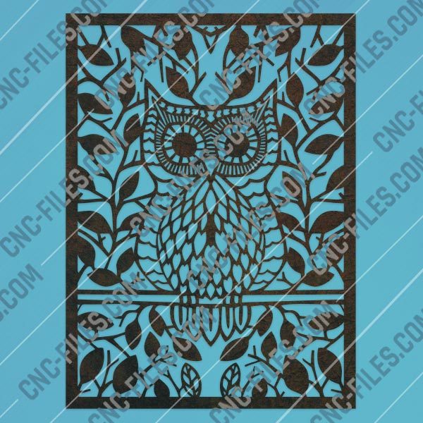 Owl leaves design files - DXF SVG EPS AI CDR