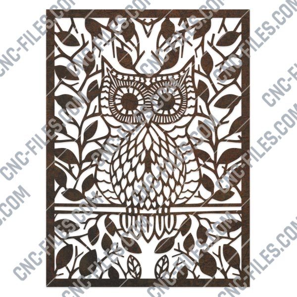 Owl leaves design files - DXF SVG EPS AI CDR