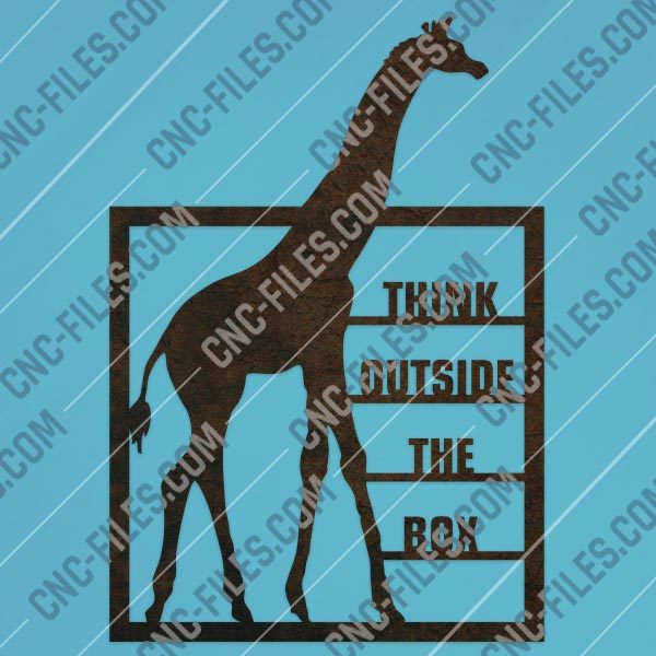 Think outside the box giraffe vector design file - EPS AI SVG DXF CDR