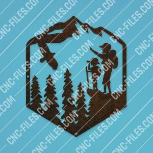 Dad son hiking camping vector design files – DXF SVG EPS AI CDR