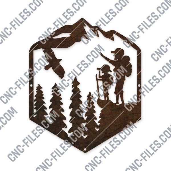 Dad son hiking camping vector design files – DXF SVG EPS AI CDR