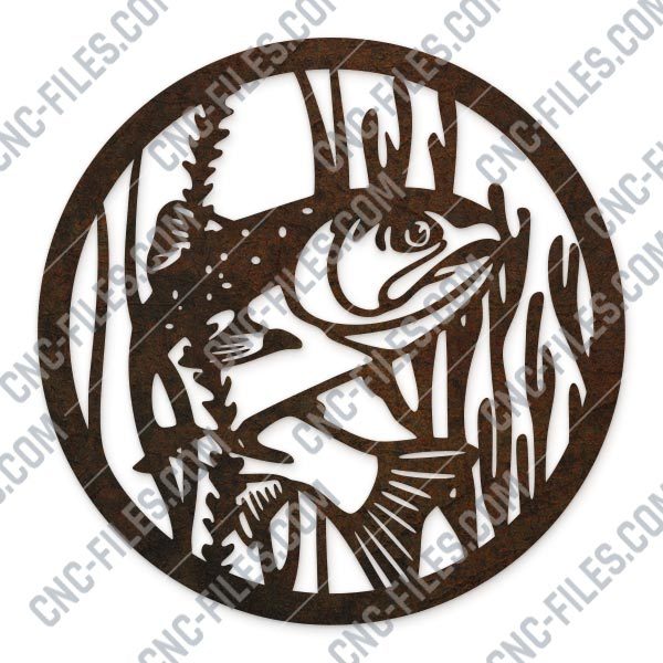 Fishing vector design files - SVG DXF EPS AI CDR