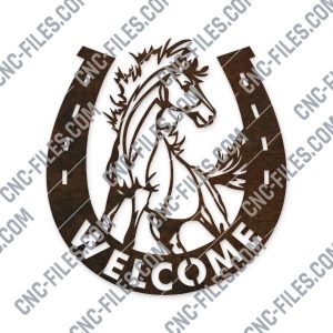 Horseshoe welcome vector design files – DXF SVG EPS AI CDR