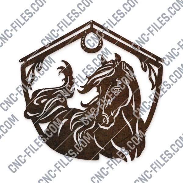 Horse and barn sign vector design files - DXF SVG EPS AI CDR