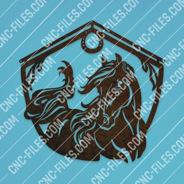 Horse and barn sign vector design files - DXF SVG EPS AI CDR