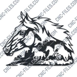 Horse decor vector design files - DXF SVG EPS AI CDR