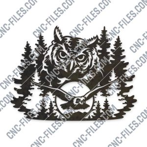 The owl and the eagle vector design files - EPS AI SVG DXF CDR
