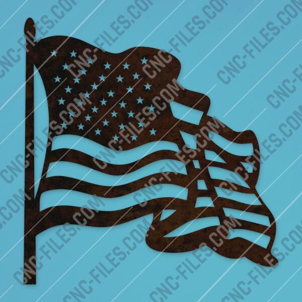 American flapping flag design files - SVG DXF EPS AI CDR