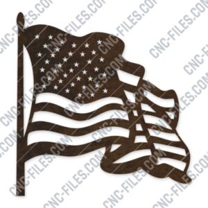 American flapping flag design files - SVG DXF EPS AI CDR