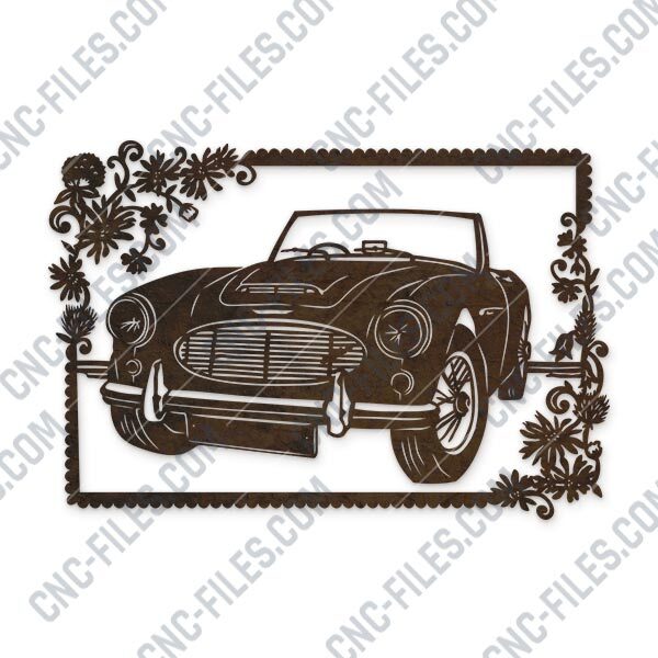 Car flowers vector design files - DXF SVG EPS AI CDR