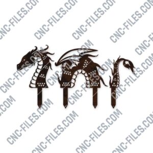 Garden art dragon design - DXF SVG EPS AI CDR