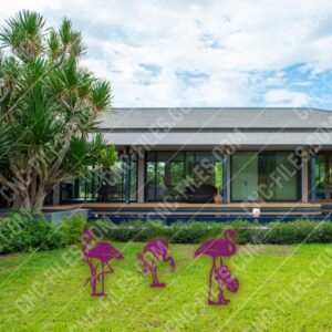 Garden art flamingo design - DXF SVG EPS AI CDR