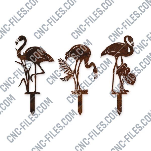 Garden art flamingo design - DXF SVG EPS AI CDR