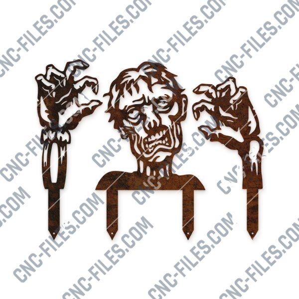 Garden art zombie design - DXF SVG EPS AI CDR