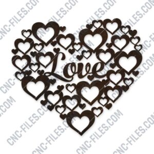 Love heart design files - EPS AI SVG DXF CDR