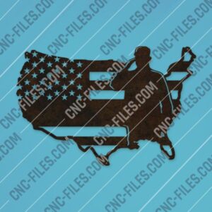 American flag Salute design files - SVG DXF EPS AI CDR