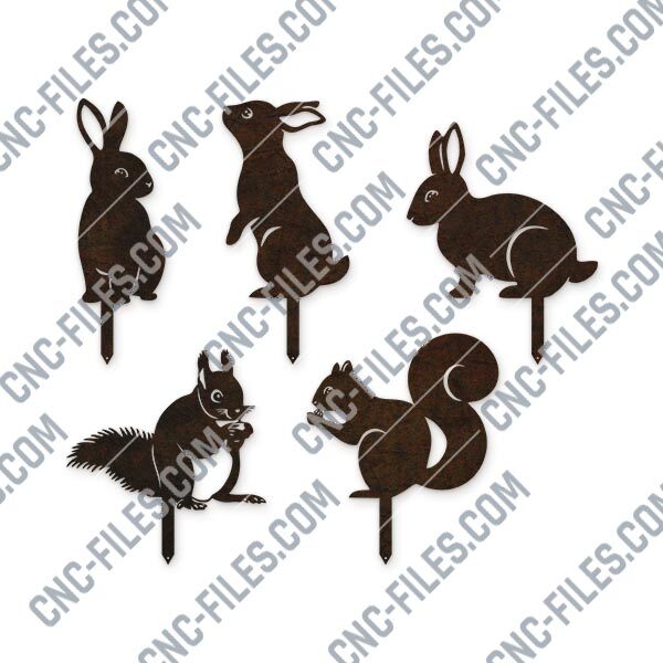 Garden art animals design - DXF SVG EPS AI CDR