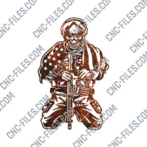 Kneeling soldier skull american flag design files