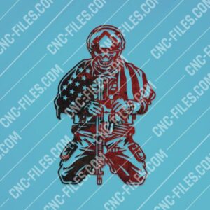 Kneeling soldier skull american flag design files