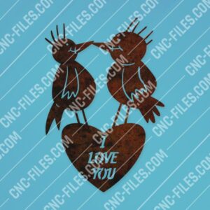 Love birds with heart design files
