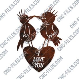 Love birds with heart design files