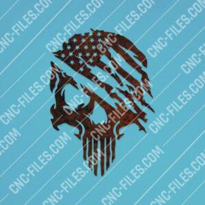 Tattered American Flag skull Design files