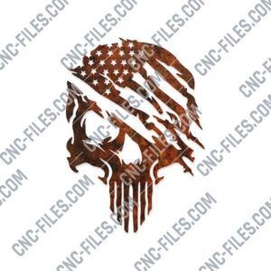 Tattered American Flag skull Design files