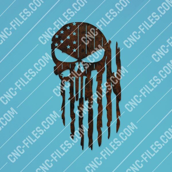 Tattered USA Flag Skull Design files