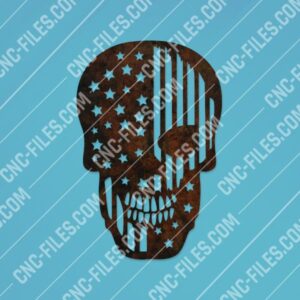 Tattered USA Flag Skull Design files