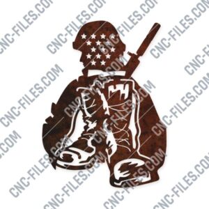 American Flag with Soldier design files