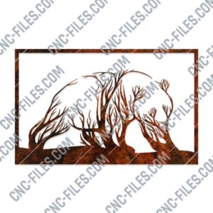 Panda wall decor vector design files