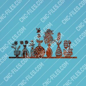 Vases wall decor vector design files