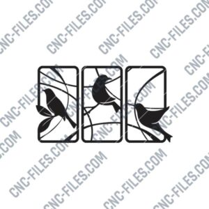 Elegant Bird Panel DXF Design