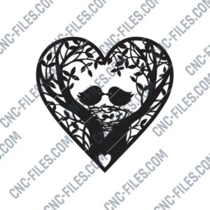 Lovely Birds Heart DXF File