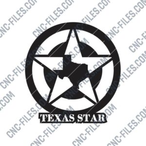 Texas Star Art Sign DXF File