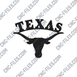 Texas Longhorn Art Sign DXF File