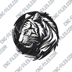 Tiger Wall Decor DXF File