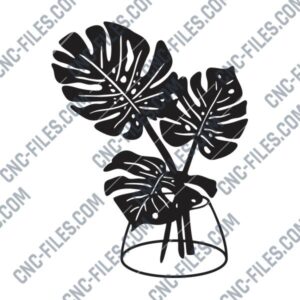 Vase Wall Decor DXF File